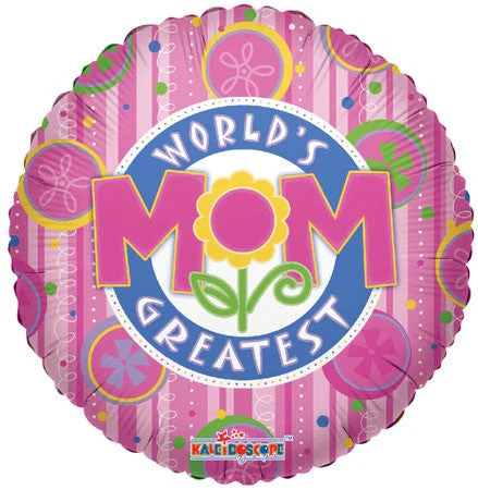9" Airfill Only (Sticks Sold Separately) World's Greatest Mom Floral Fun Balloon