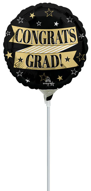 9" Airfill Only (Sticks Sold Separately) Congrats to the Grad Foil Balloon