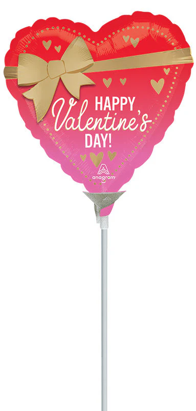 9" Airfill Only (Sticks Sold Separately) Satin Better with Bows Valentine Foil Balloon