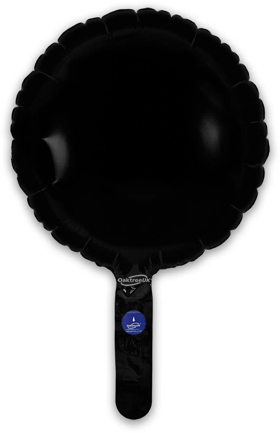 9" Airfill Only (With Self Sealing Valve) Black Round (5 Per Pack) Oaktree Brand Foil Balloon - Image 3