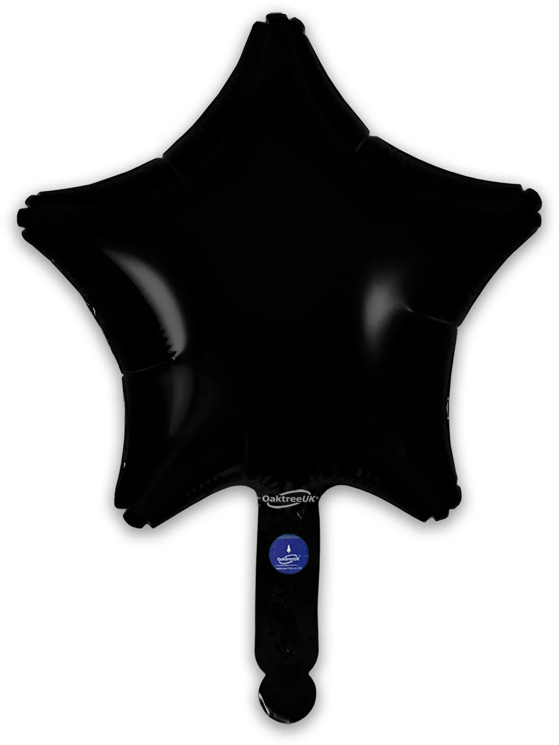 9" Airfill Only (With Self Sealing Valve) Black Star (5 Per Pack) Oaktree Brand Foil Balloon - Image 3
