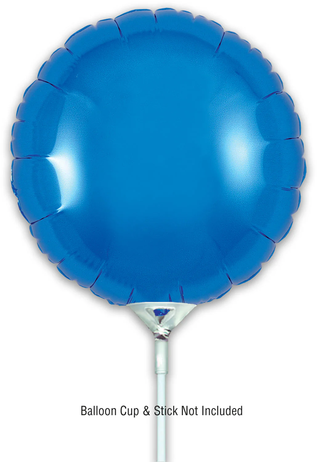 9" Airfill Only (With Self Sealing Valve) Blue Round (5 Per Pack) Oaktree Brand Foil Balloon