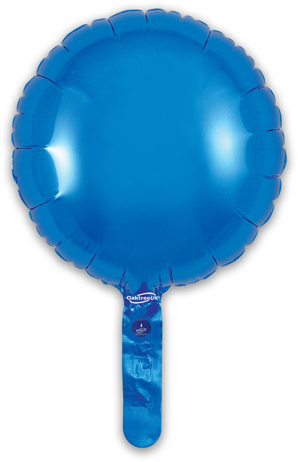 9" Airfill Only (With Self Sealing Valve) Blue Round (5 Per Pack) Oaktree Brand Foil Balloon - Image 3