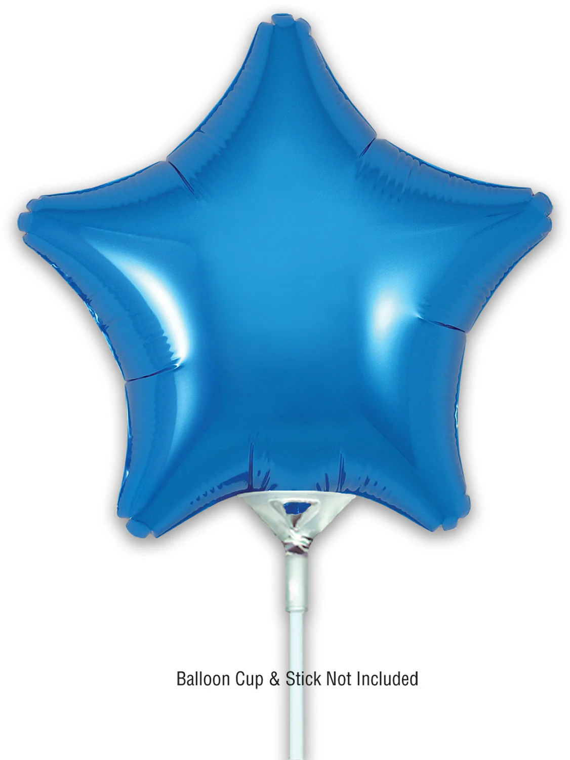 9" Airfill Only (With Self Sealing Valve) Blue Star (5 Per Pack) Oaktree Brand Foil Balloon