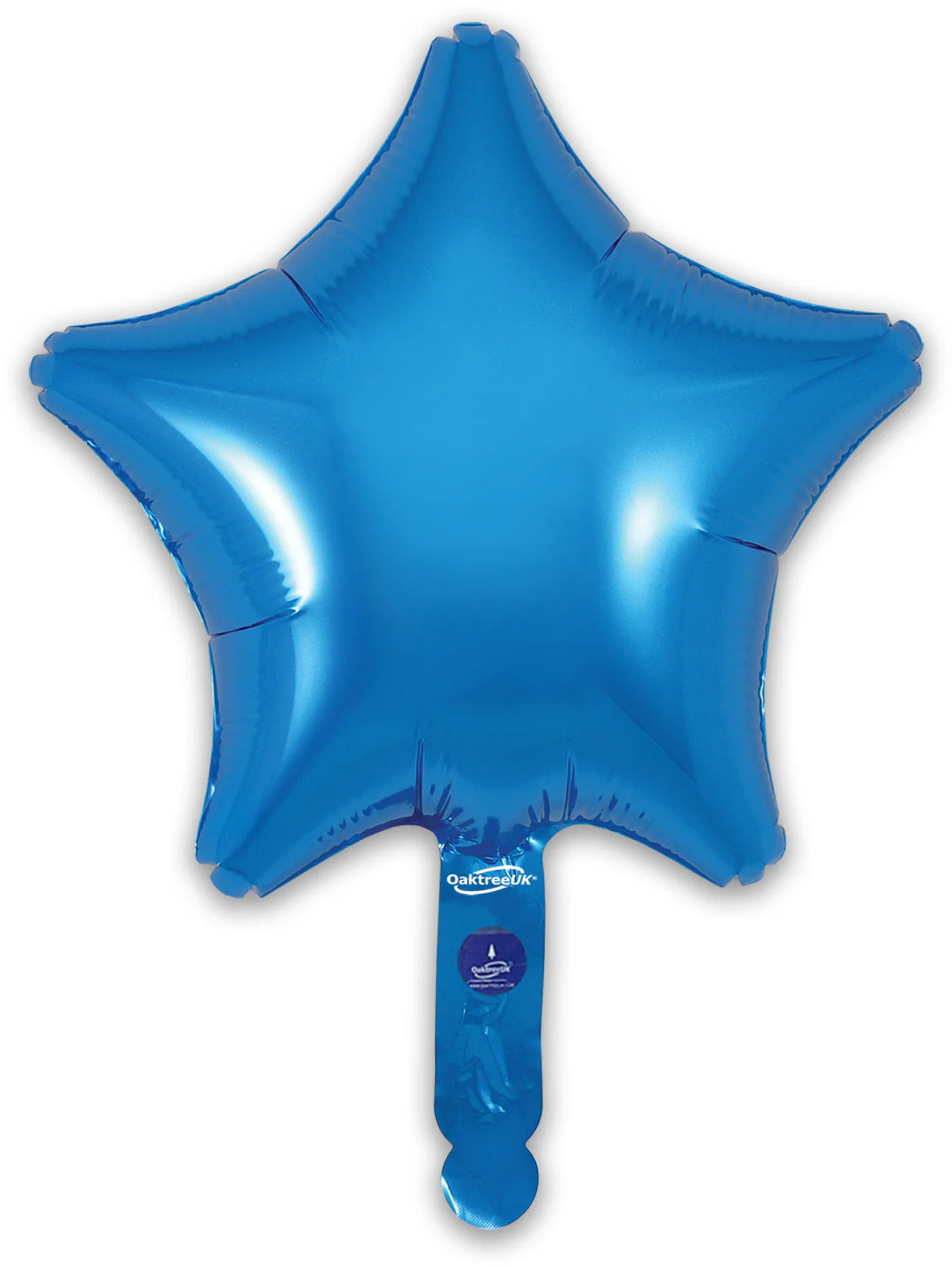 9" Airfill Only (With Self Sealing Valve) Blue Star (5 Per Pack) Oaktree Brand Foil Balloon - Image 3