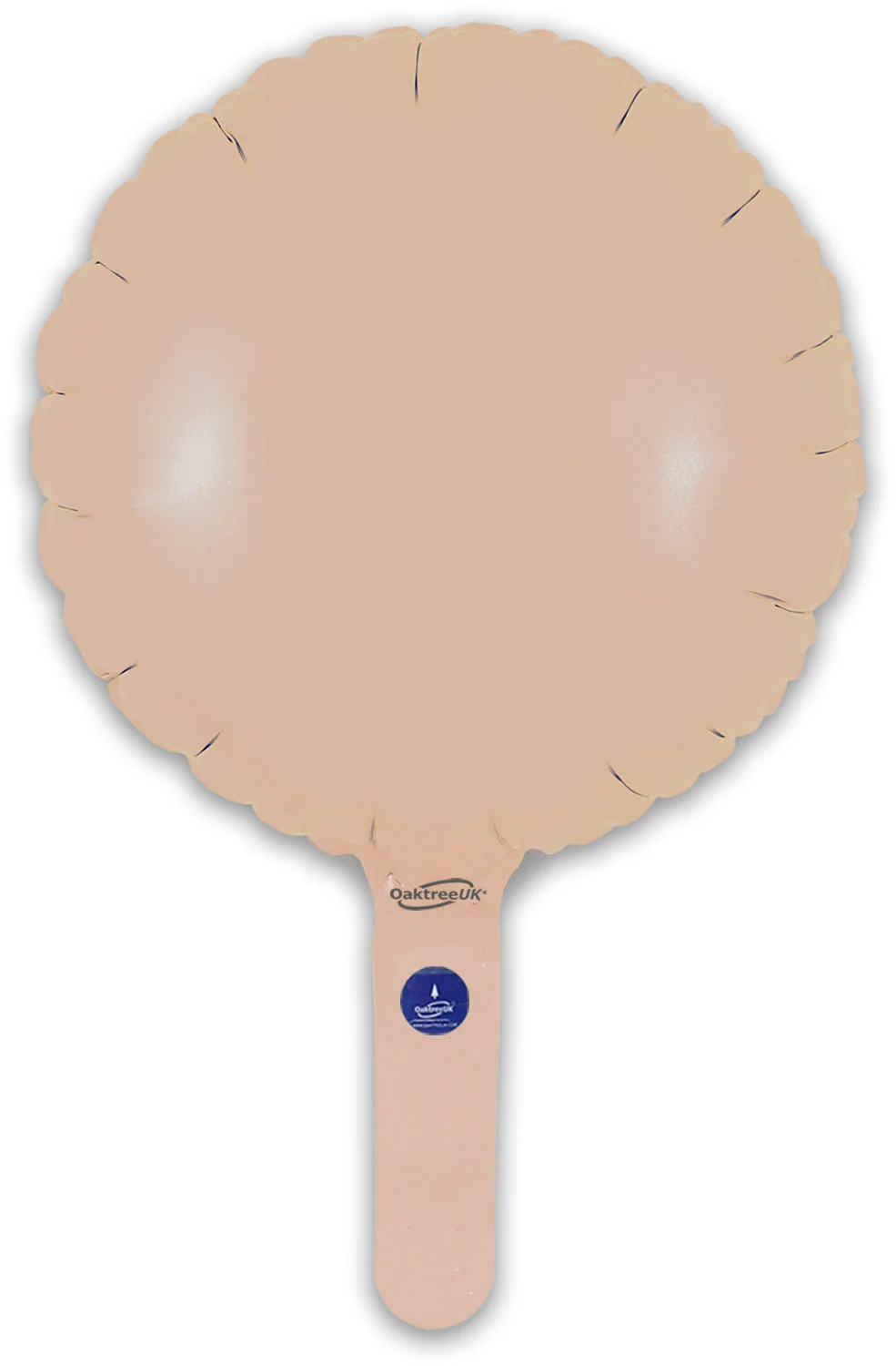 9" Airfill Only (With Self Sealing Valve) Matte Nude Round (5 Per Pack) Oaktree Brand Foil Balloon - Image 3