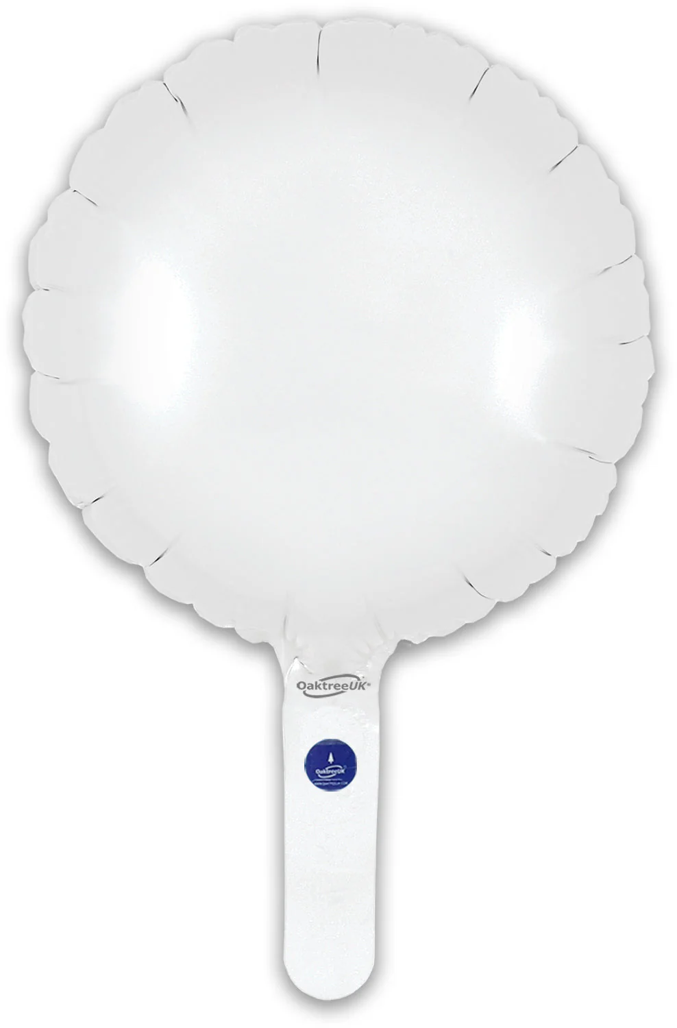 9" Airfill Only (With Self Sealing Valve) Matte White Round (5 Per Pack) Oaktree Brand Foil Balloon - Image 3