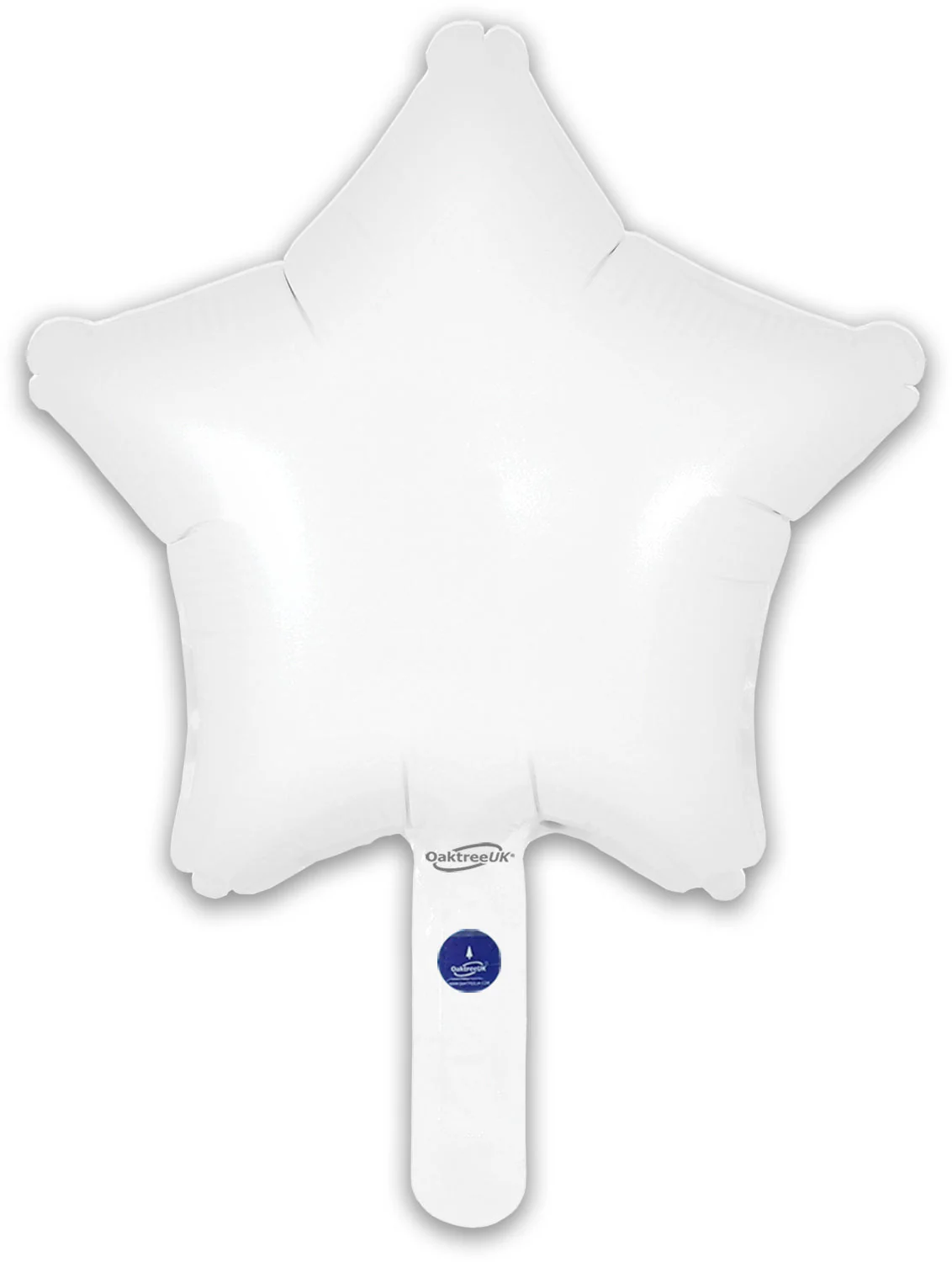 9" Airfill Only (With Self Sealing Valve) Matte White Star (5 Per Pack) Oaktree Brand Foil Balloon - Image 3