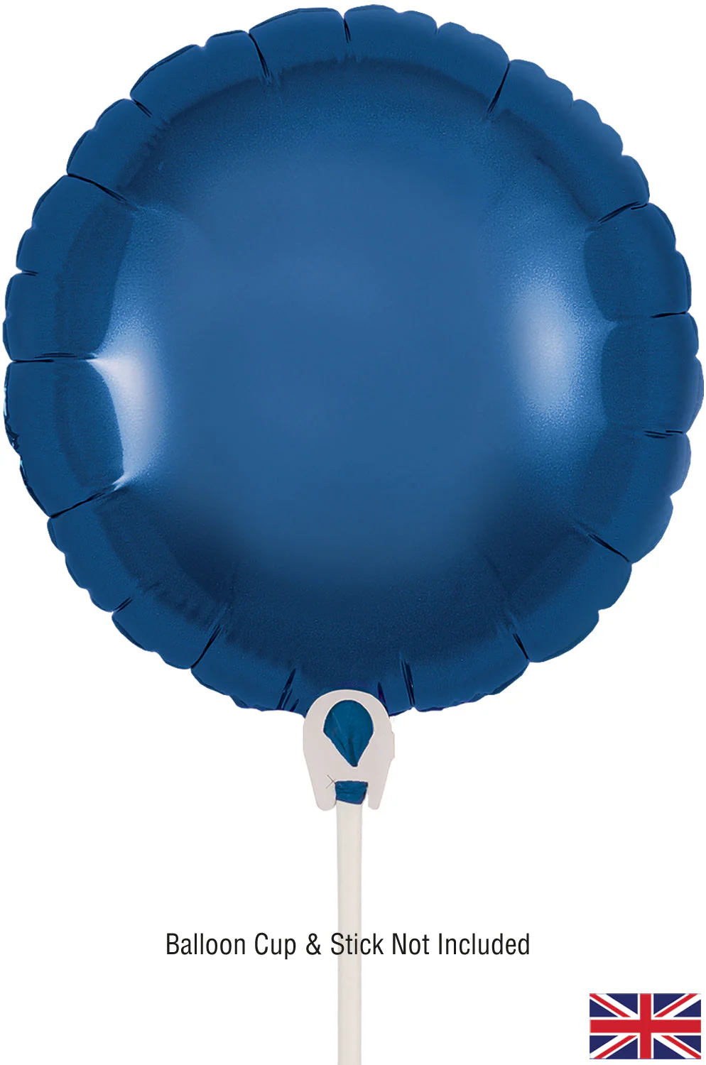 9" Airfill Only (With Self Sealing Valve) Navy Blue Round (5 Per Pack) Oaktree Brand Foil Balloon