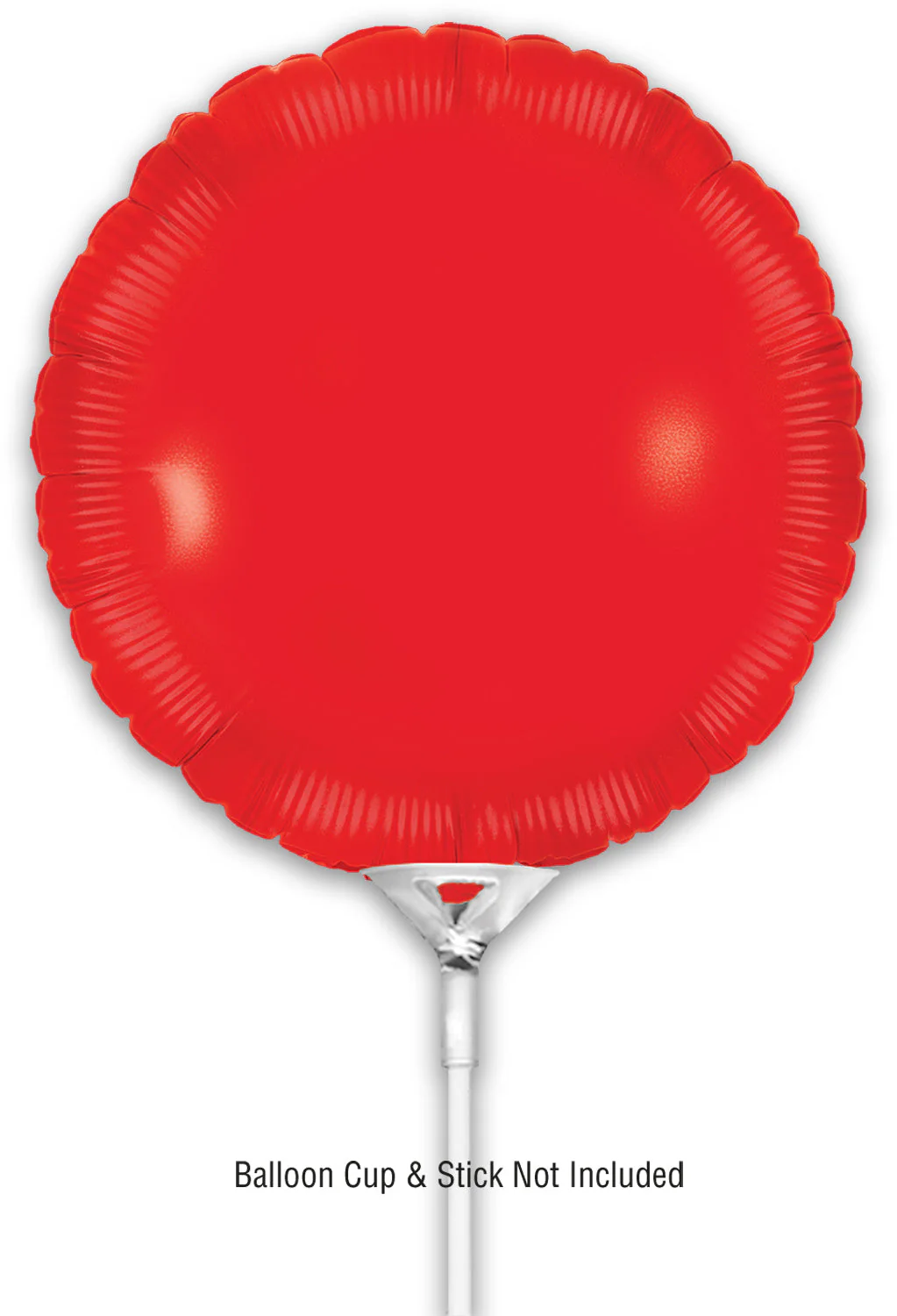 9" Airfill Only (With Self Sealing Valve) Red Round (5 Per Pack) Oaktree Brand Foil Balloon