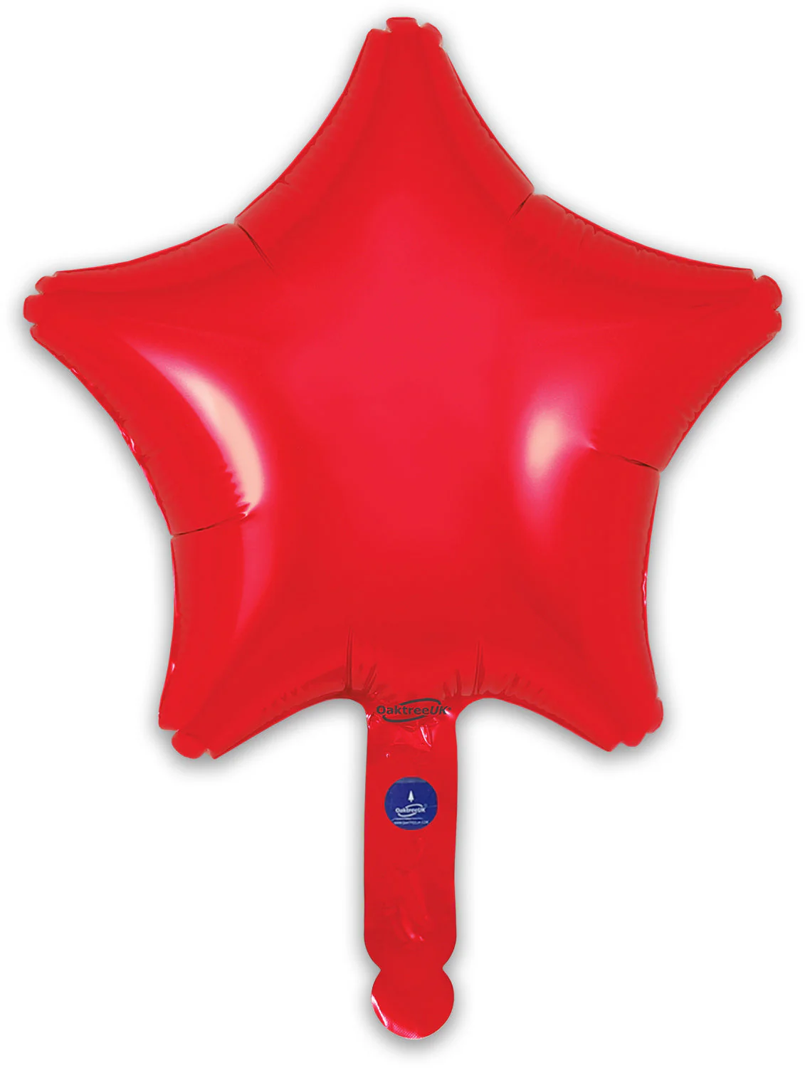9" Airfill Only (With Self Sealing Valve) Red Star (5 Per Pack) Oaktree Brand Foil Balloon - Image 3