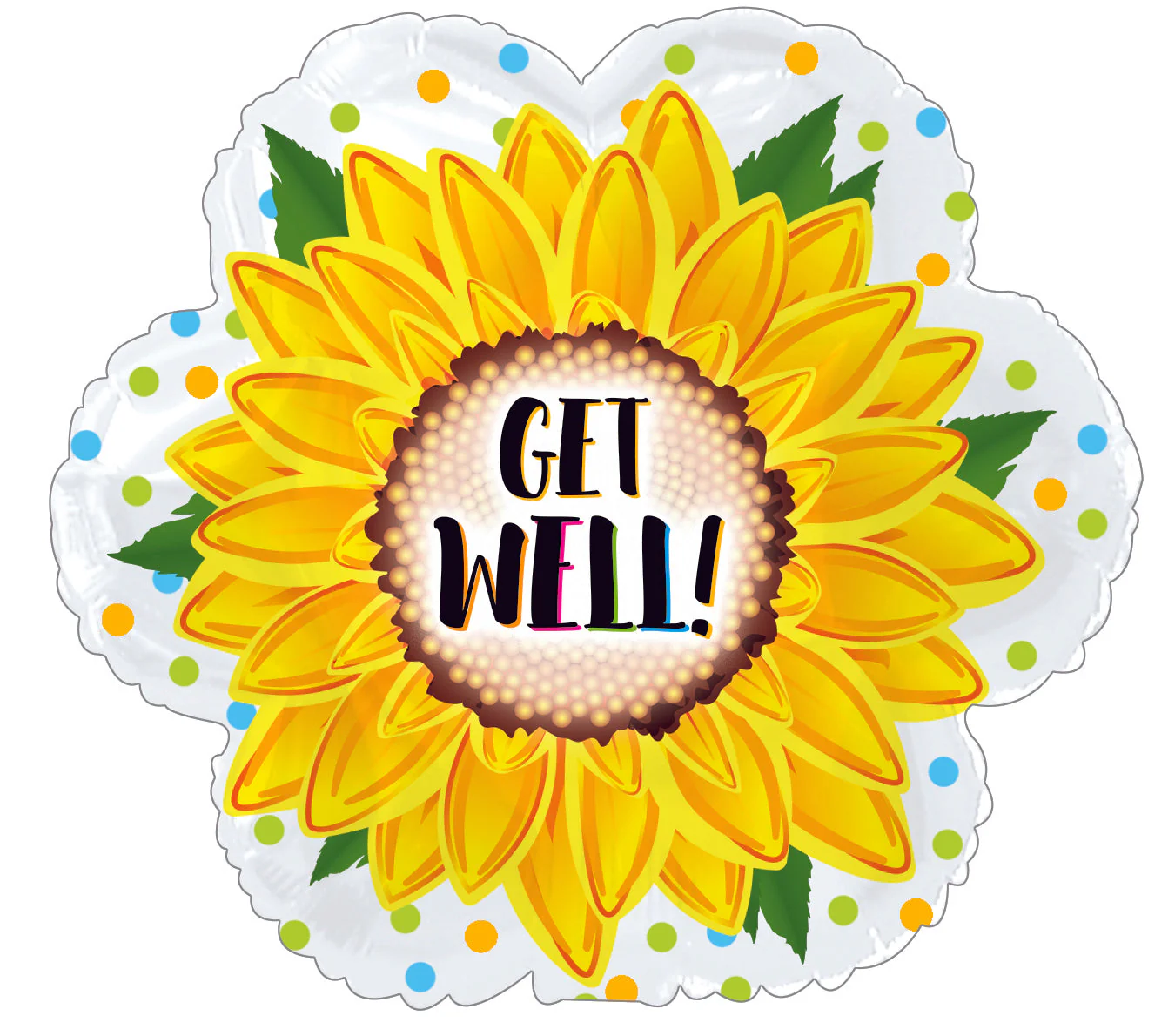 9" Get Well Sunflower Foil Balloon (Sticks Sold Separately)