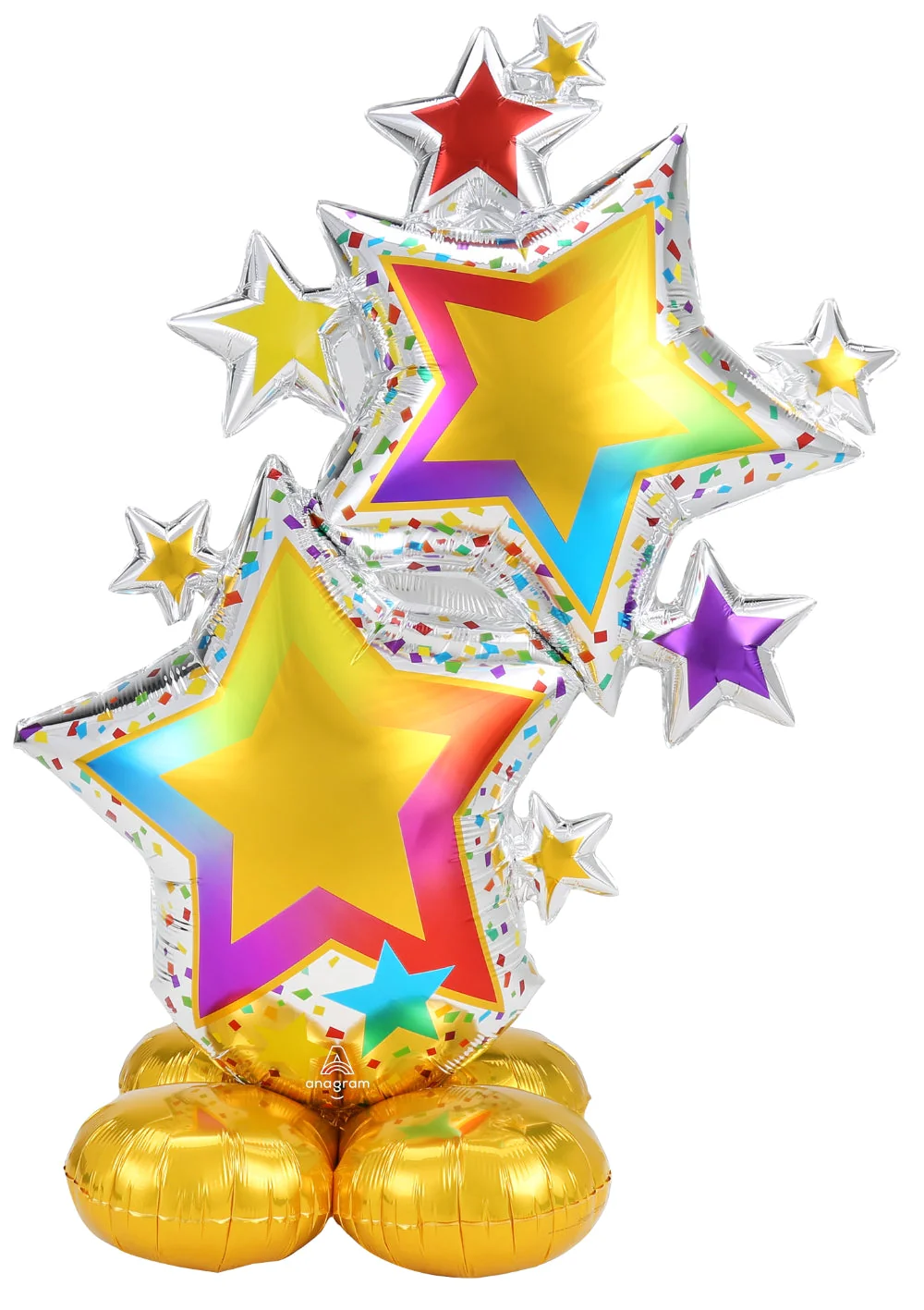 Airfill Only Airloonz Consumer Inflatable ColorFul Star Cluster Foil Balloon