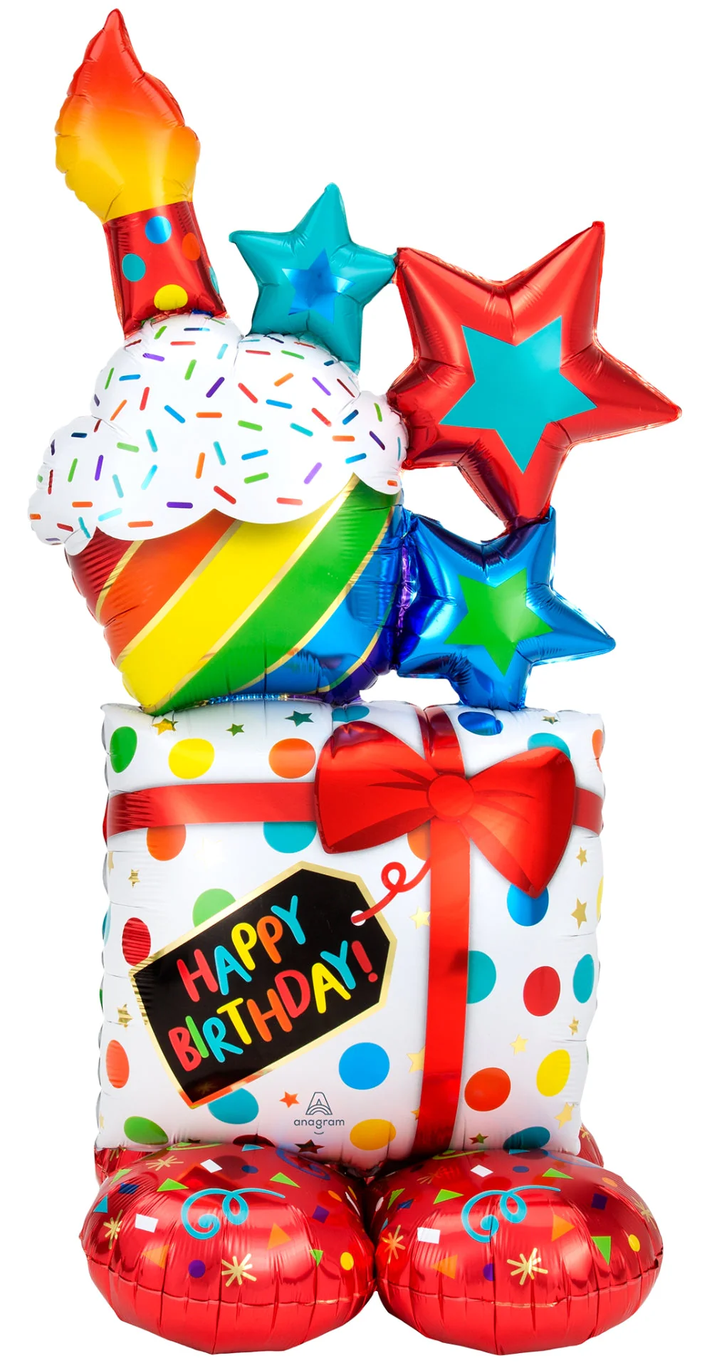 Airfill Only Airloonz Consumer Inflatable Stacked Birthday Icons Foil Balloon