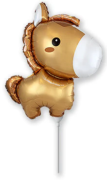 Airfill Only (Sticks Sold Separately) Baby Horse Brown Foil Balloon