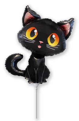 Airfill Only (Sticks Sold Separately) Black Cat Foil Balloon