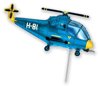 Airfill Only (Sticks Sold Separately) Blue Helicopter Balloon