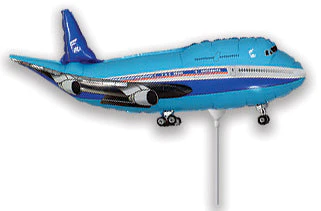 Airfill Only (Sticks Sold Separately) Blue Plane Balloon