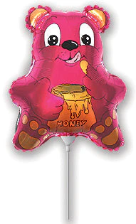Airfill Only (Sticks Sold Separately) Fuchsia Bear Balloon