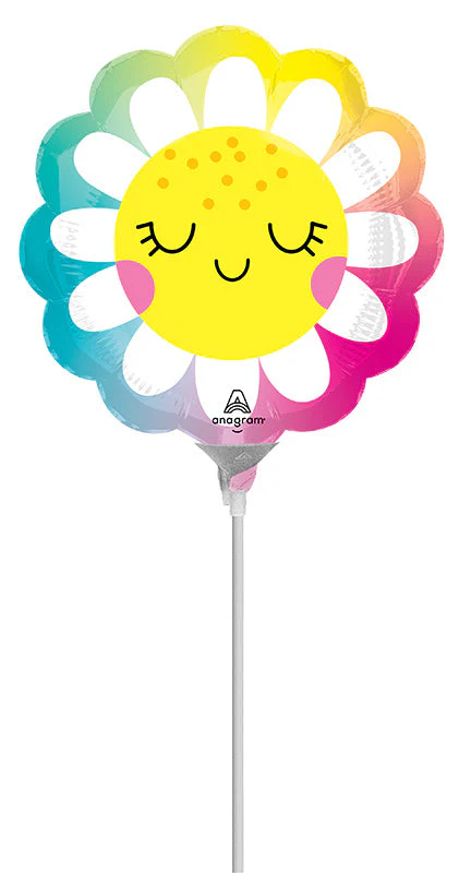 Airfill Only (Sticks Sold Separately) Happy Daisy Mini Shape Foil Balloon