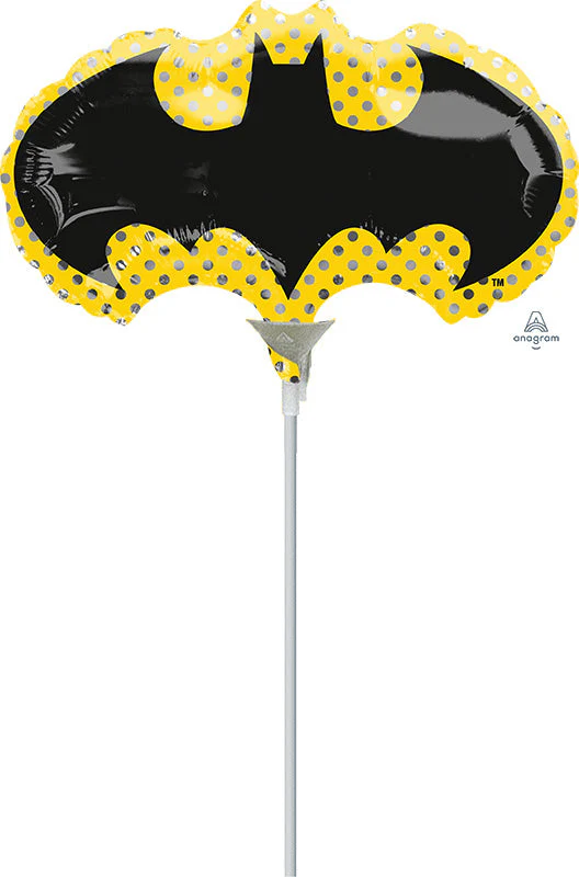 Airfill Only (Sticks Sold Separately) Mini Shape Batman Foil Balloon