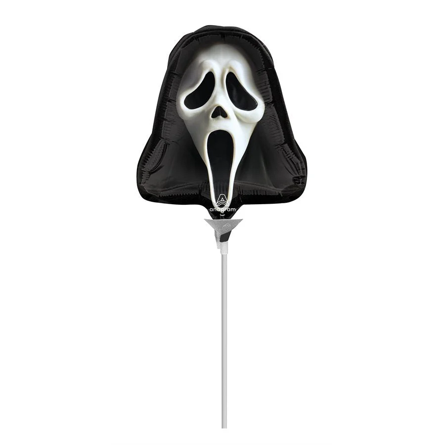 Airfill Only (Sticks Sold Separately) Mini Shape Ghost Face Halloween Foil Balloon