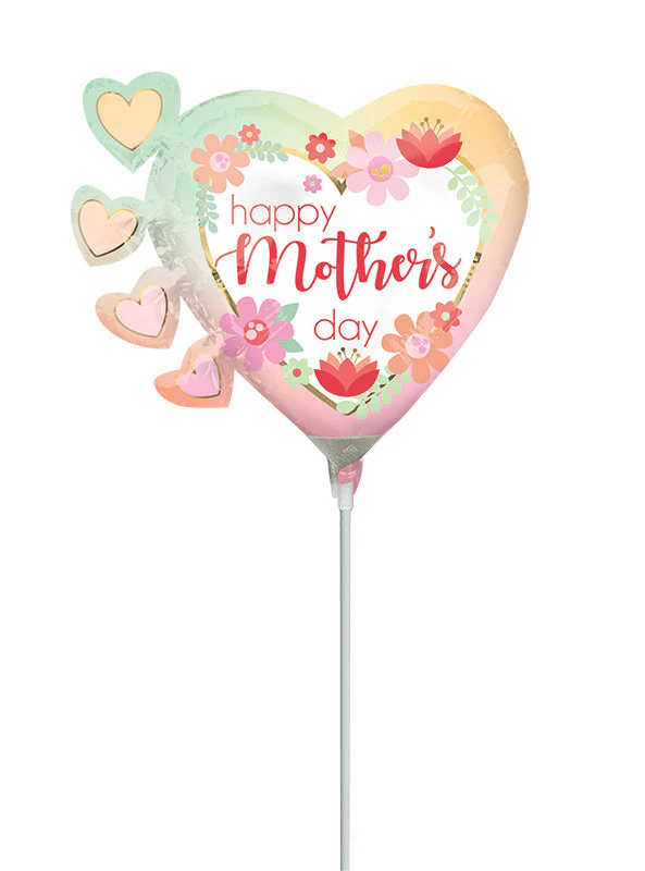 Airfill Only (Sticks Sold Separately) Mini Shape Happy Mother's Day Filtered Ombré Foil Balloon