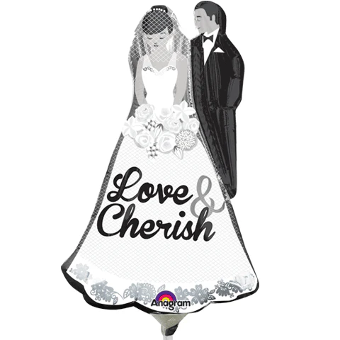 Airfill Only (Sticks Sold Separately) Mini Shape Love and Cherish Couple Balloon