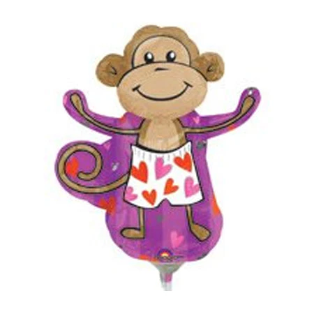 Airfill Only (Sticks Sold Separately) Mini Shape Love Monkey Balloon