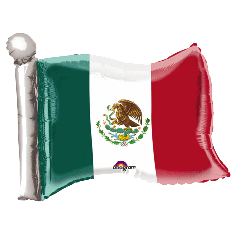 Airfill Only (Sticks Sold Separately) Mini Shape Mexican Flag Balloon