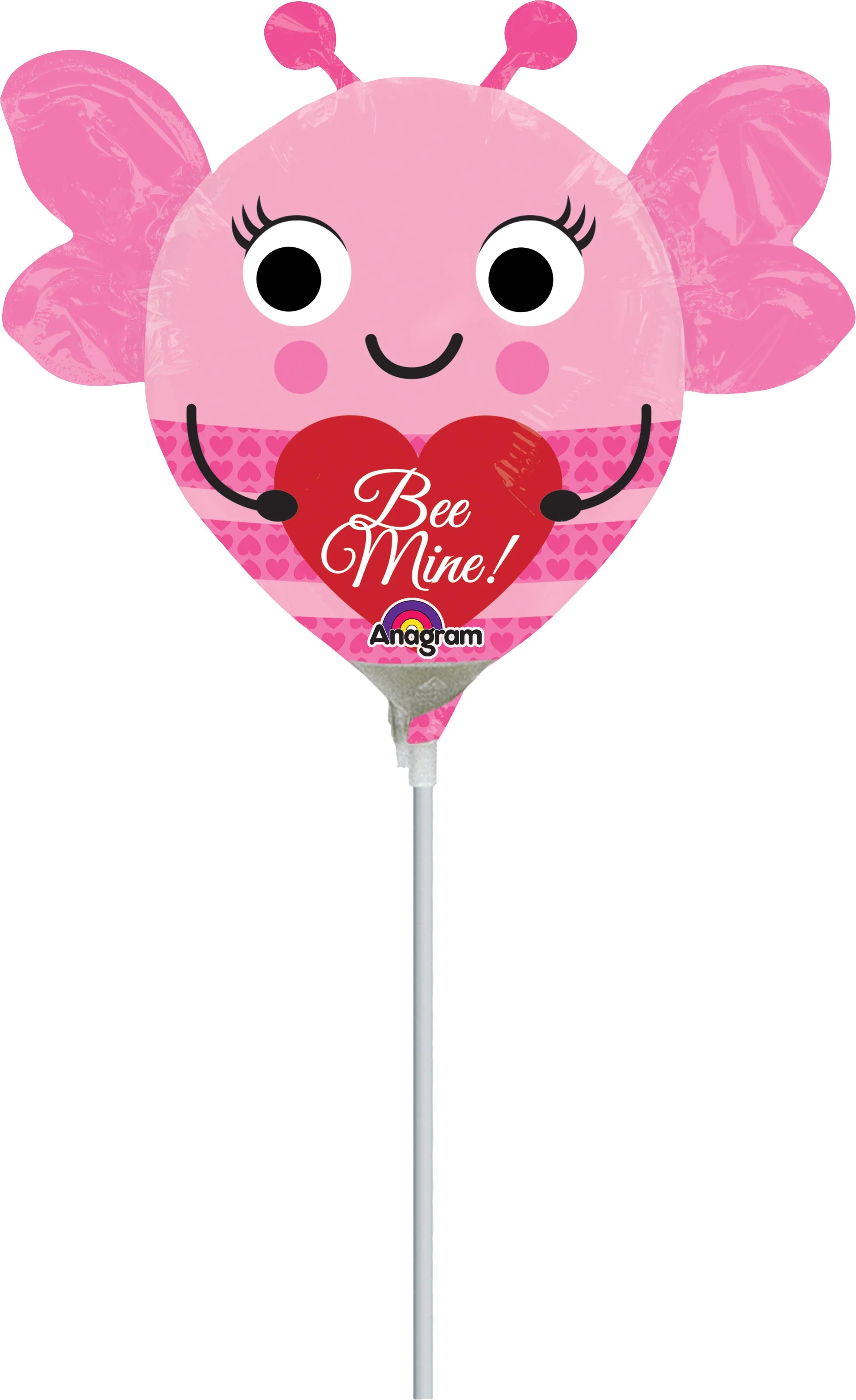 Airfill Only (Sticks Sold Separately) Mini Shape Pink Easter Bunny Foil Balloon