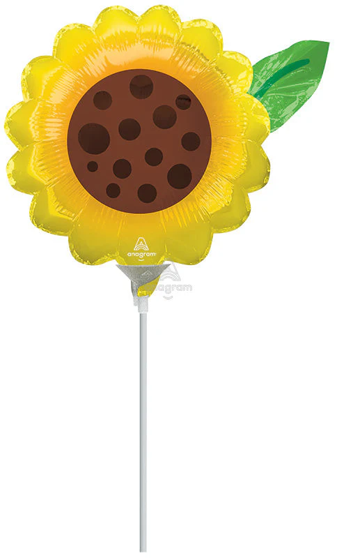 Airfill Only (Sticks Sold Separately) Mini Shape Sunflower Foil Balloon