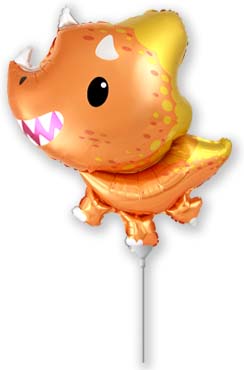 Airfill Only (Sticks Sold Separately) Triceratops Orange Foil Balloon