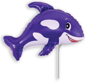 Airfill Only (Sticks Sold Separately) Violet Friendly Whale Balloon