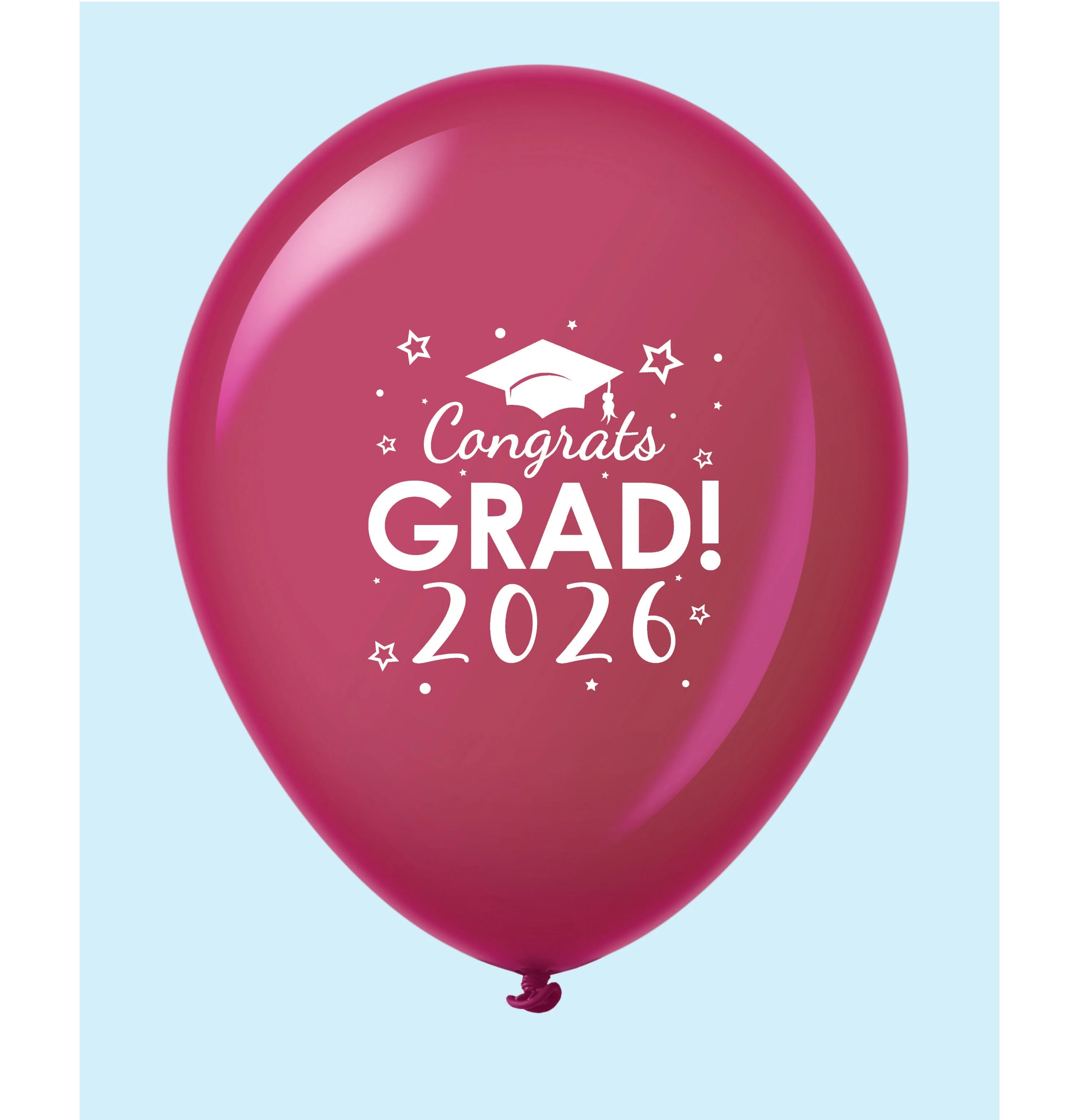 11" Congrats Grad 2026 Printed Latex Balloons 25 Count Burgundy