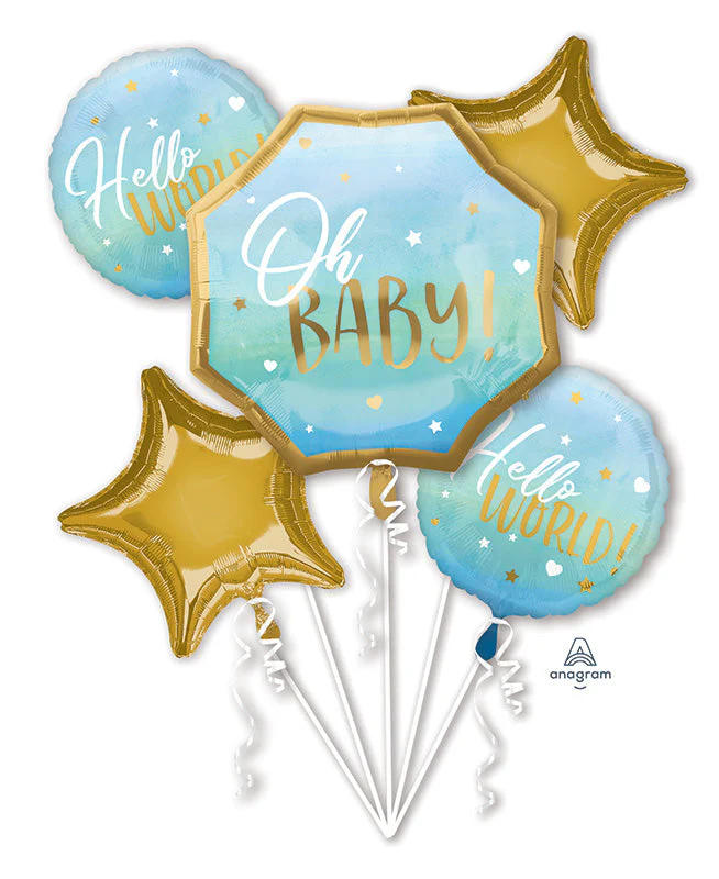 Bouquet Blue Baby Boy Foil Balloon