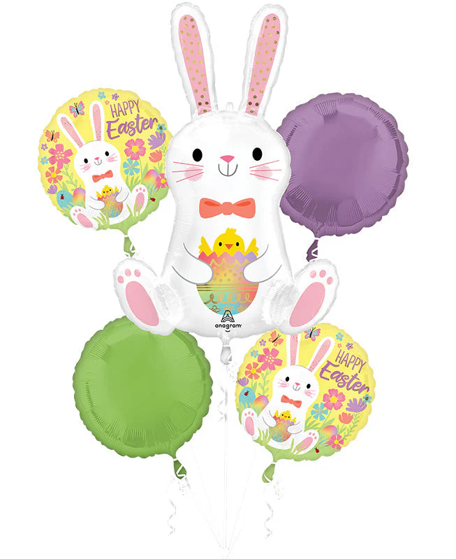 Bouquet Easter Bunny Love Foil Balloon
