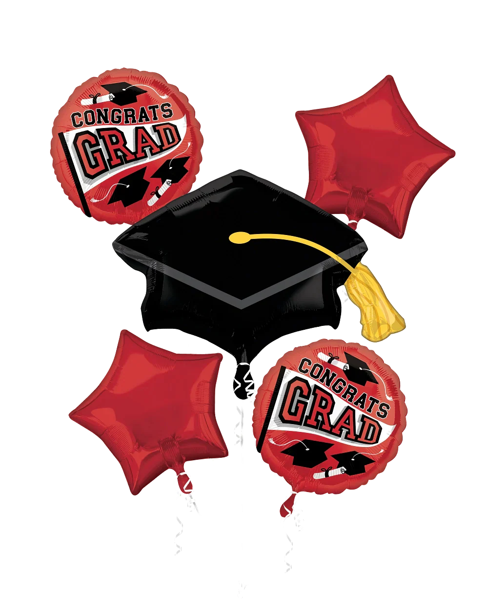 Bouquet Graduation School Colors Be True to Your School - Red Foil Balloon