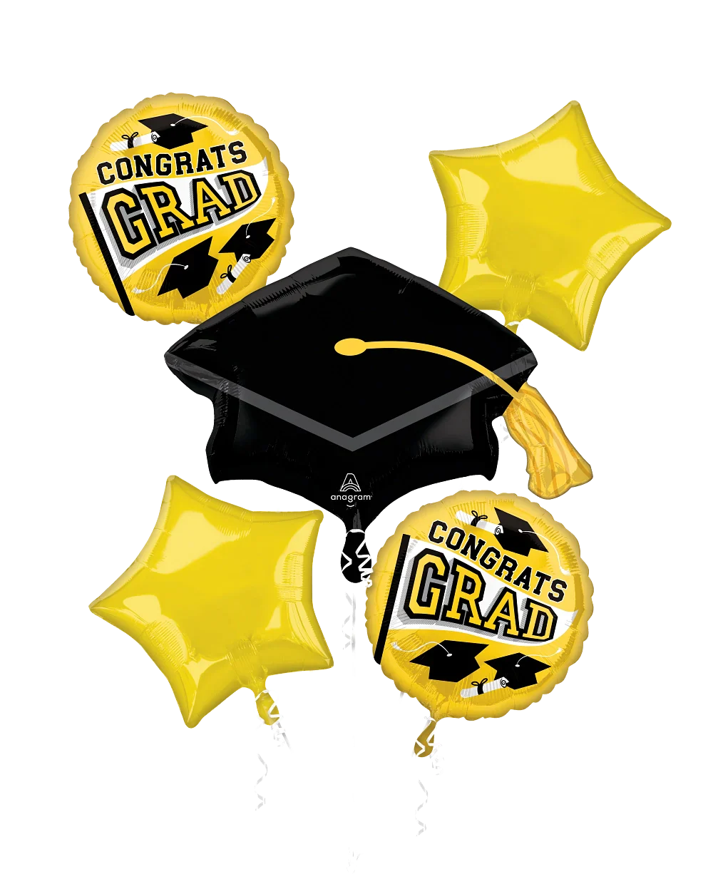Bouquet Graduation School Colors Be True to Your School - Yellow Foil Balloon