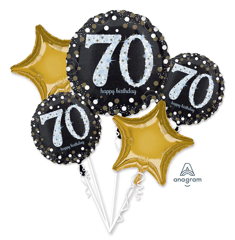 Bouquet Sparkling Birthday 70 Foil Balloon