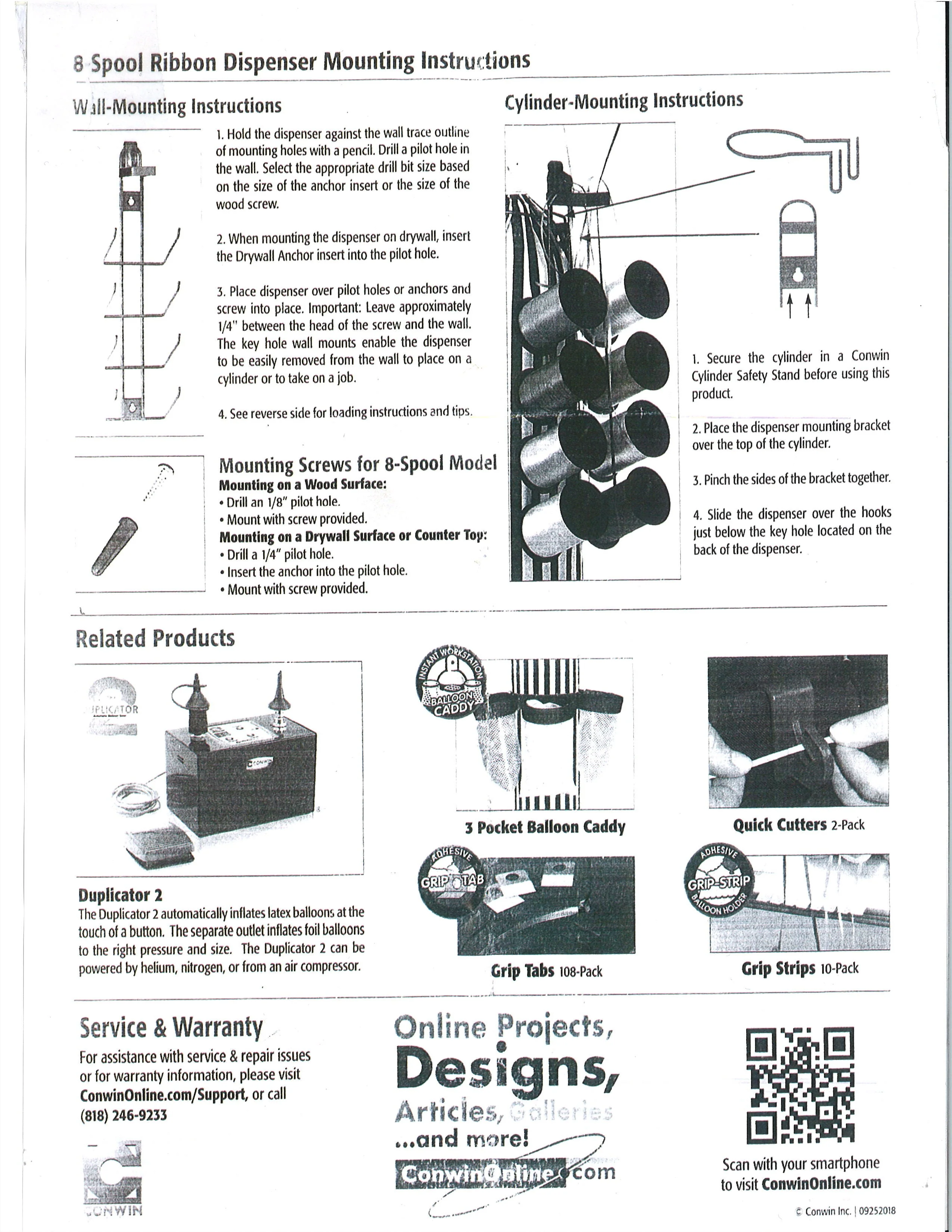 Conwin 8-Spool Ribbon Dispenser - Image 2
