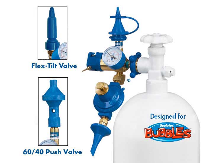 Conwin Bubble Balloon Inflator with 60/40 Push Valve