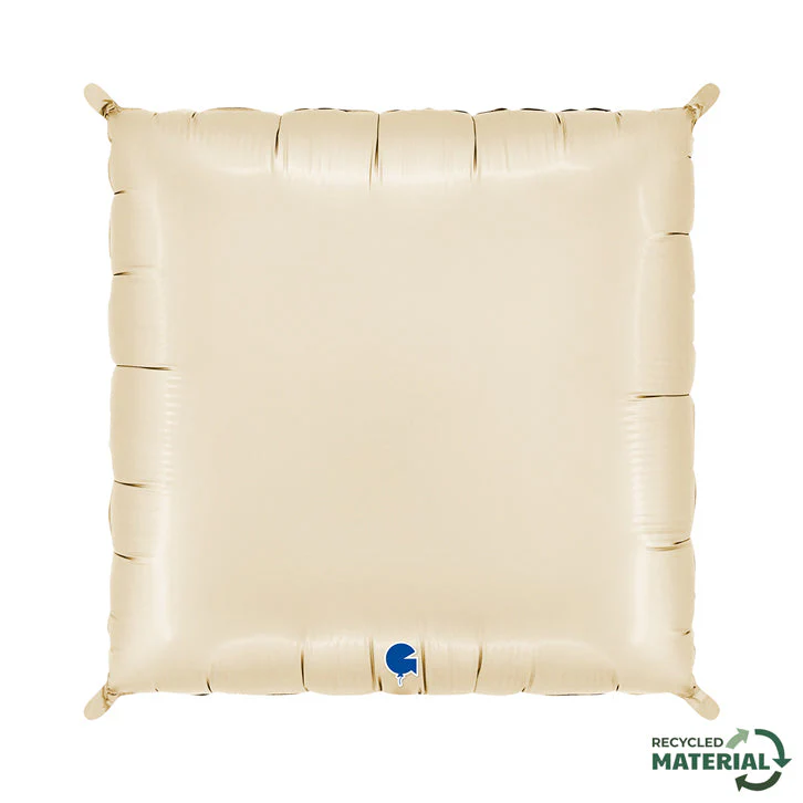28" (24" Inflated) Deco Bicolor Squares Satin Cream & Chocolate Foil Balloon (2 Pack) - Image 3