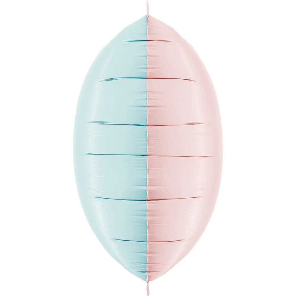 28" (24" Inflated) Deco Bicolor Squares Satin Pastel Blue & Pastel Pink Foil Balloon (2 Pack) - Image 2