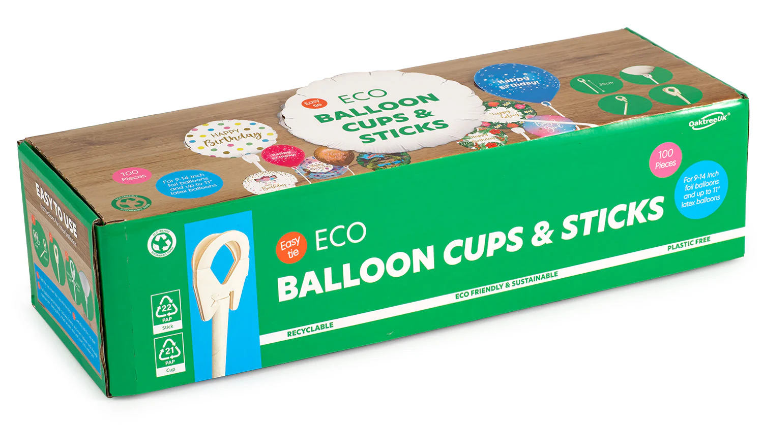 13" Eco Balloon Stick and Holder for Air Filled Balloons (100 Piece Box) - Image 2