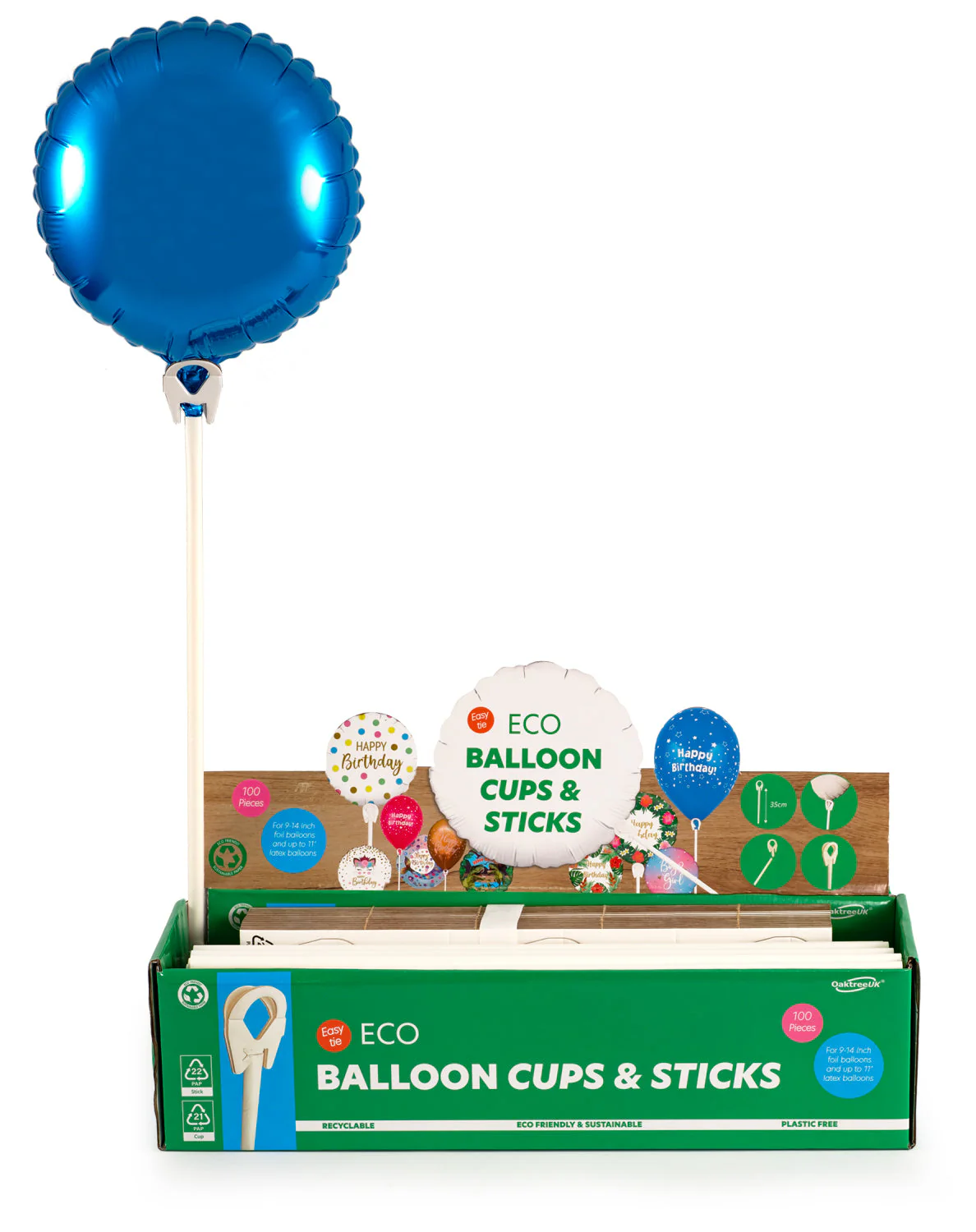 13" Eco Balloon Stick and Holder for Air Filled Balloons (100 Piece Box) - Image 3