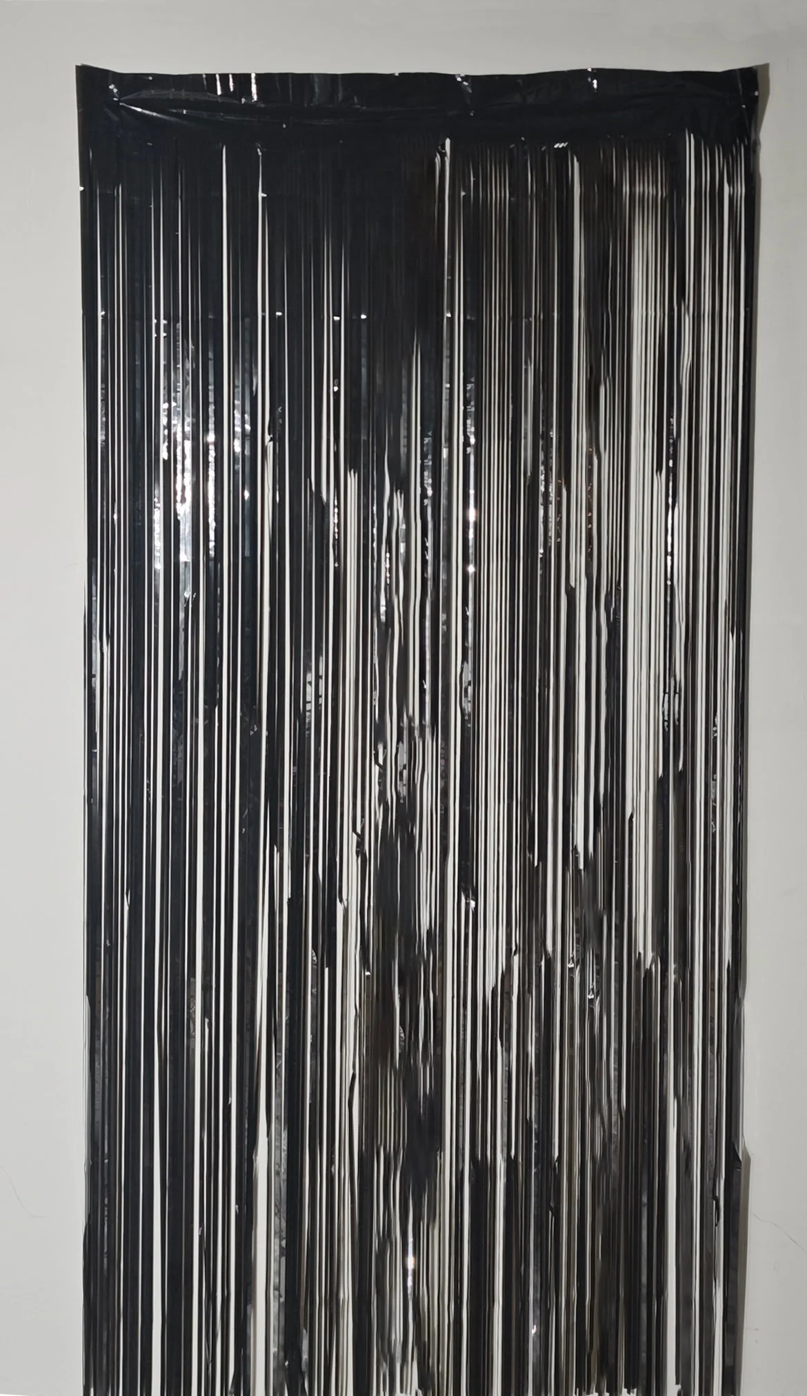 6.5 Feet x 3.25 Feet Foil Fringe Tinsel Curtain Backdrop MylarGram Black