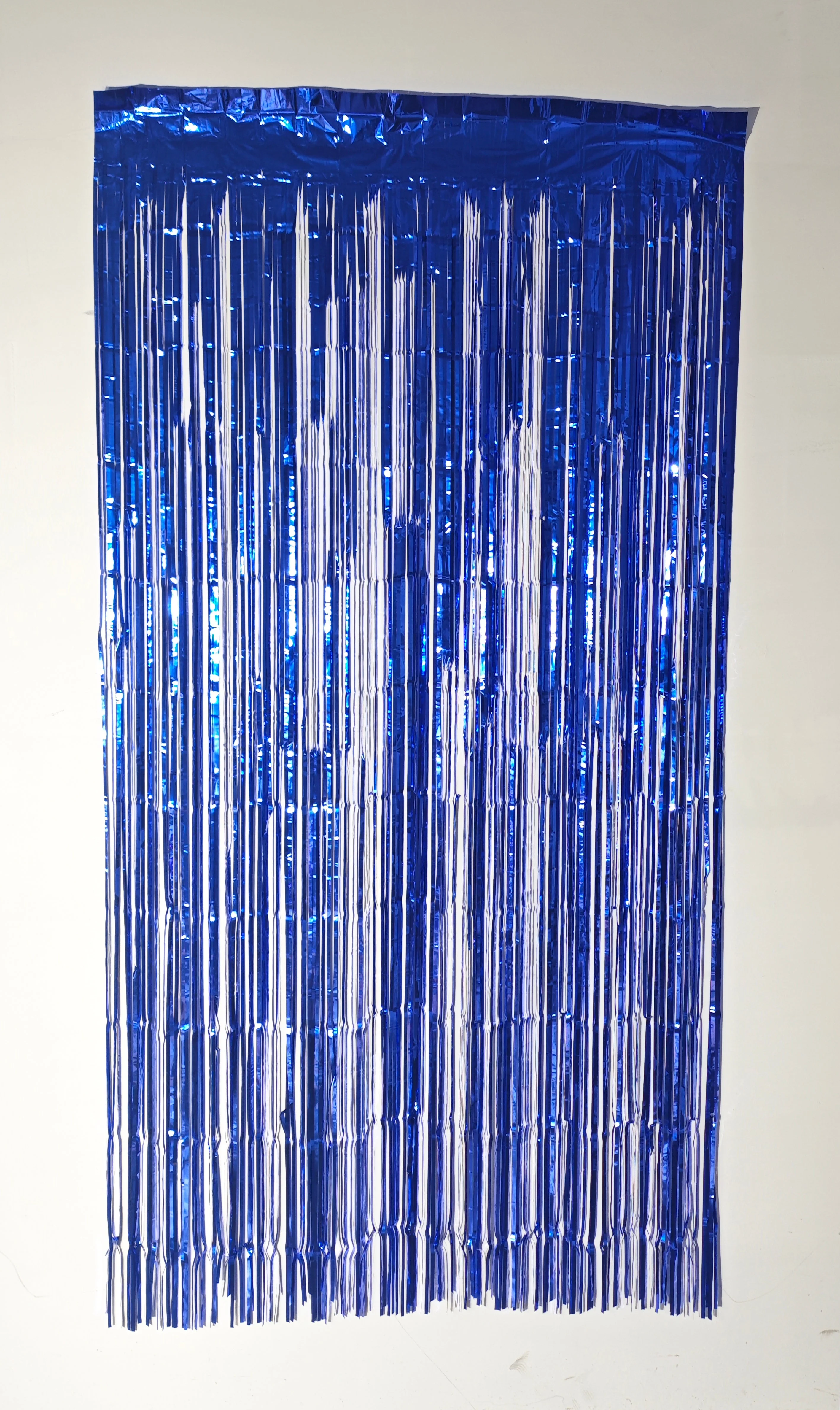 6.5 Feet x 3.25 Feet Foil Fringe Tinsel Curtain Backdrop MylarGram Blue