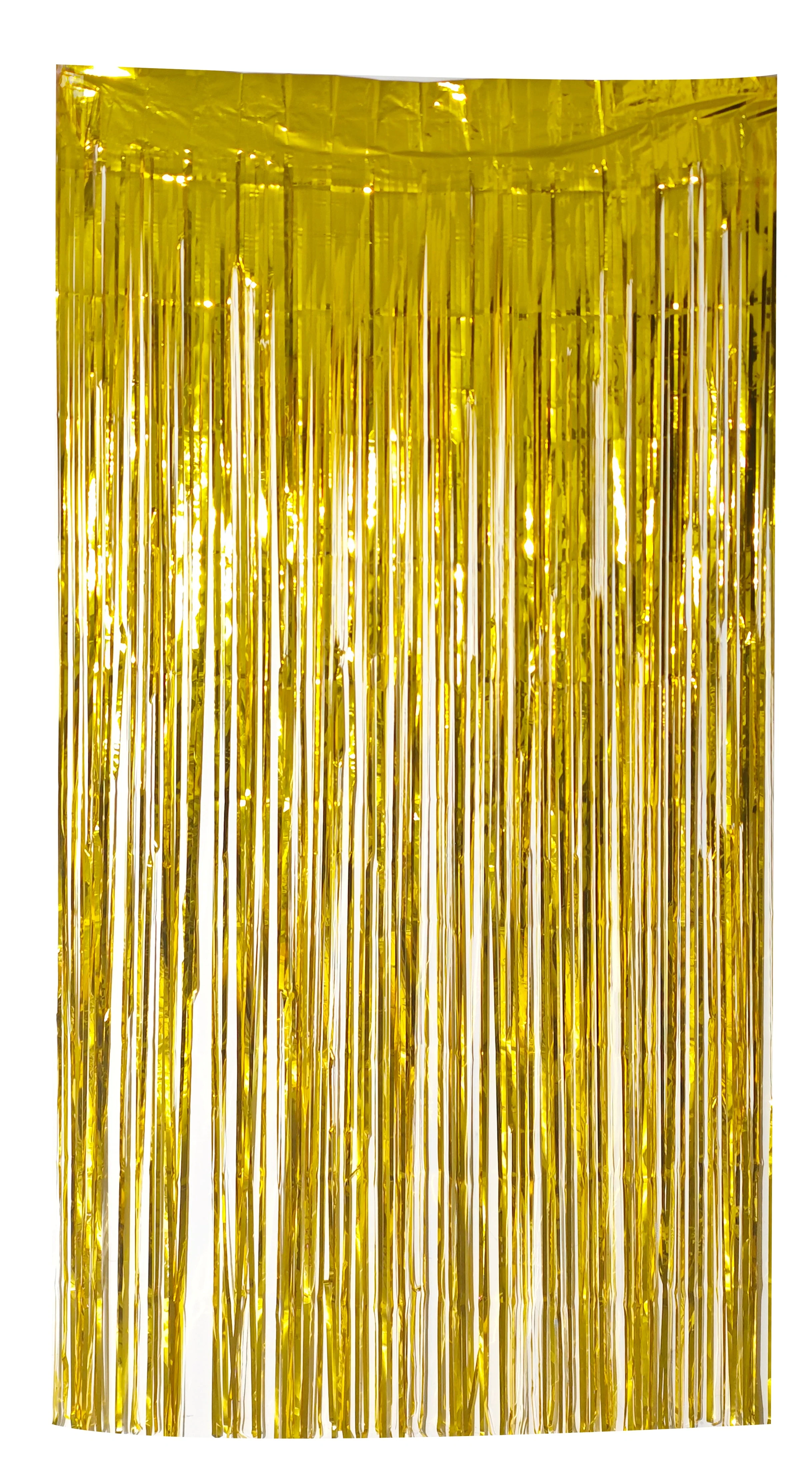 6.5 Feet x 3.25 Feet Foil Fringe Tinsel Curtain Backdrop MylarGram Gold