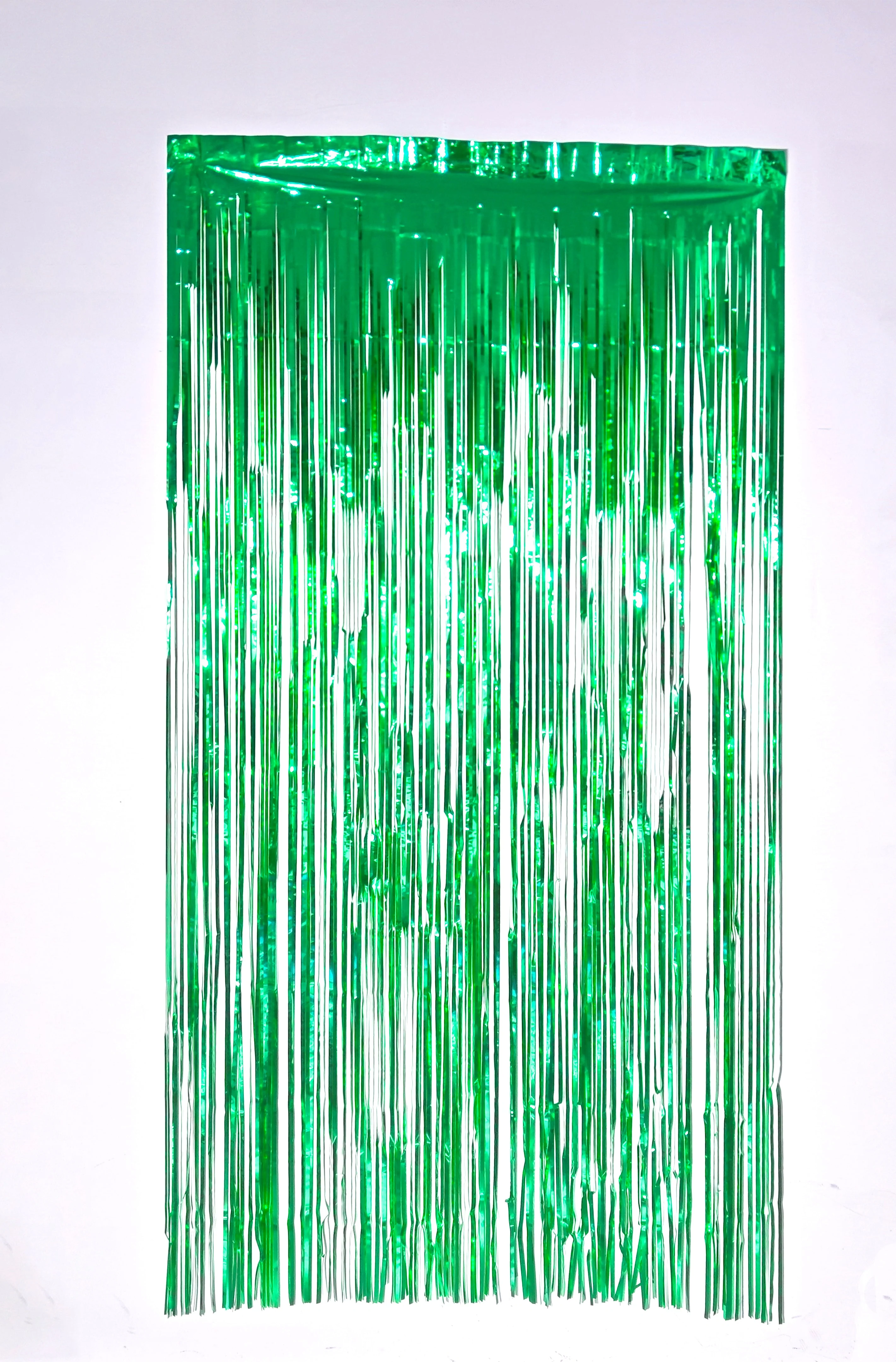 6.5 Feet x 3.25 Feet Foil Fringe Tinsel Curtain Backdrop MylarGram Green